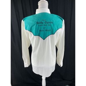 Ely Country Charmers M Western Embroidered Pearl Snap Vtg 80s Shirt Bobby Darren